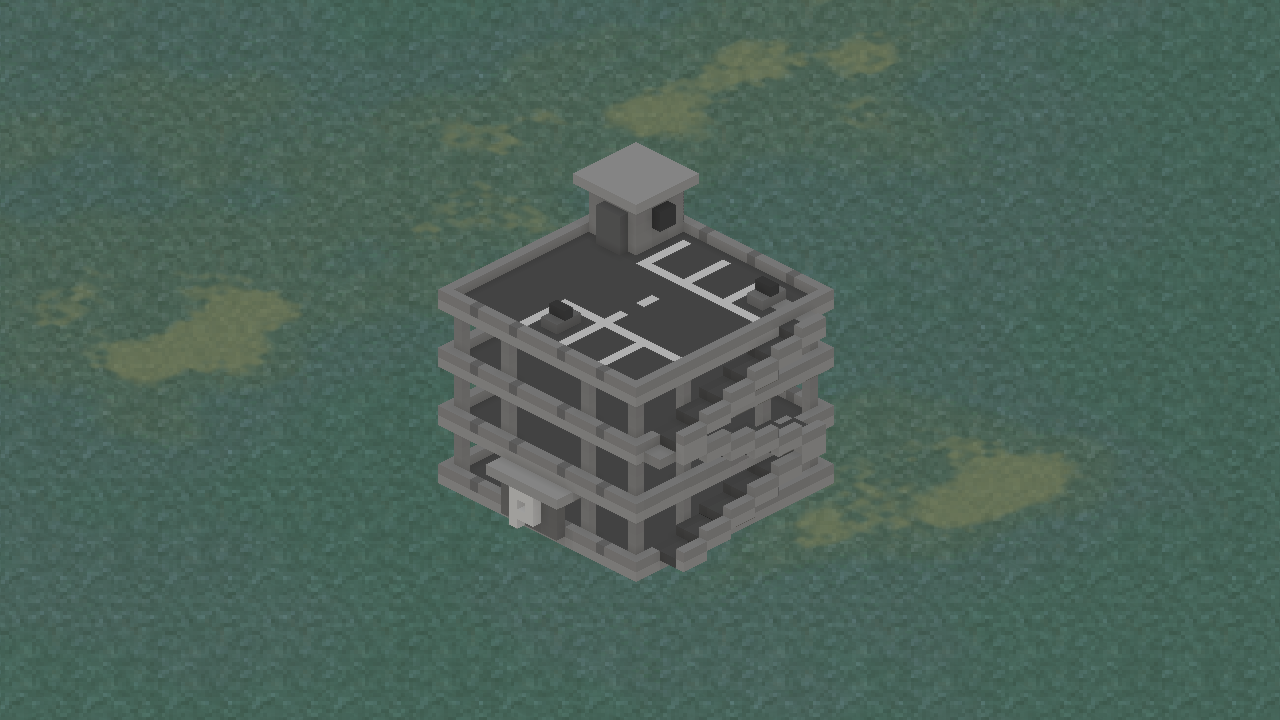 In-game view of Brutalist Parking Garage.