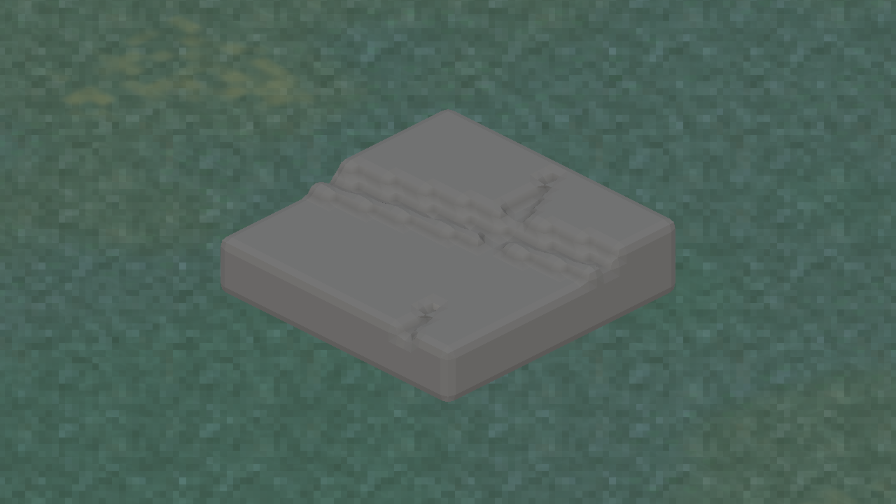 In-game view of Cliff Trim Slope Stepped.